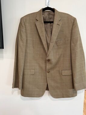 Ralph Lauren Men's Tan Brown Houndstooth Sport Coat